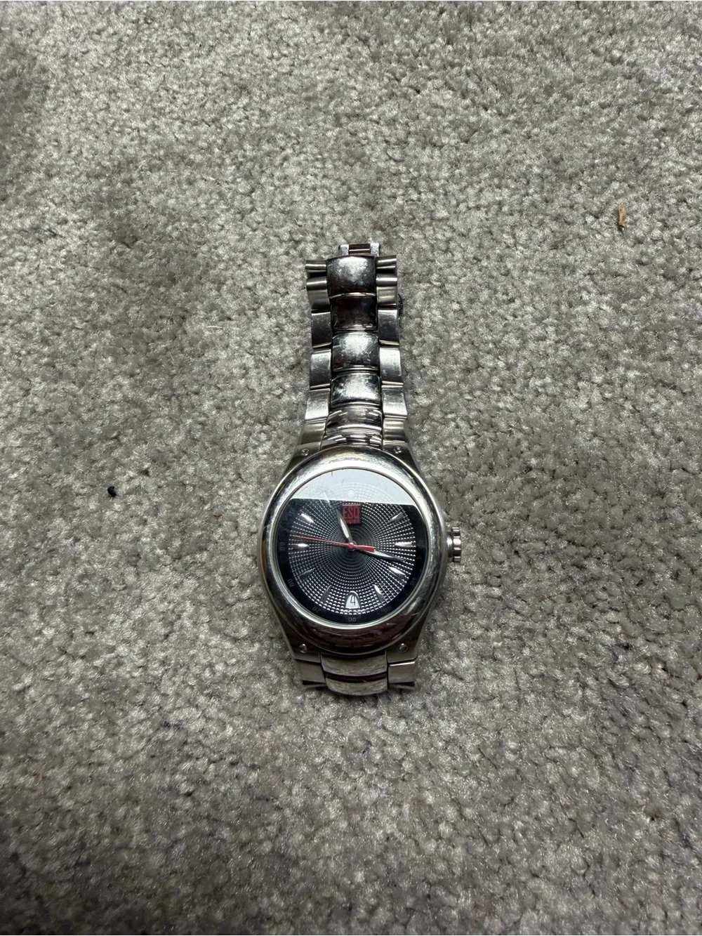 MEN'S ESQ By Movado SWISS STAINLESS STEEL  37mm WATER RESISTAN 100M Black Dial